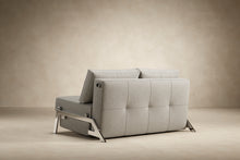 Load image into Gallery viewer, Innovation Living Cubed Full Size Sofa Bed With Chrome Legs 521 Mixed Dance Grey