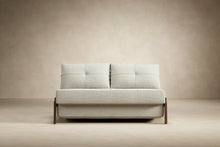 Load image into Gallery viewer, Innovation Living Cubed Full Size Sofa Bed With Dark Wood Legs 521 Mixed Dance Grey