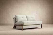 Load image into Gallery viewer, Innovation Living Cubed Full Size Sofa Bed With Dark Wood Legs 521 Mixed Dance Grey
