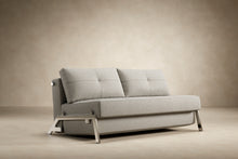 Load image into Gallery viewer, Innovation Living Cubed Queen Size Sofa Bed With Chrome Legs 521 Mixed Dance Grey