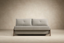 Load image into Gallery viewer, Innovation Living Cubed Queen Size Sofa Bed With Dark Wood Legs 521 Mixed Dance Grey