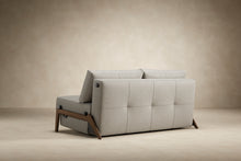 Load image into Gallery viewer, Innovation Living Cubed Queen Size Sofa Bed With Dark Wood Legs 521 Mixed Dance Grey