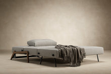 Load image into Gallery viewer, Innovation Living Cubed Queen Size Sofa Bed With Dark Wood Legs 521 Mixed Dance Grey