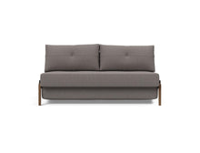 Load image into Gallery viewer, Innovation Living Cubed Queen Size Sofa Bed With Dark Wood Legs 521 Mixed Dance Grey