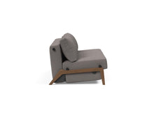 Load image into Gallery viewer, Innovation Living Cubed Queen Size Sofa Bed With Dark Wood Legs 521 Mixed Dance Grey