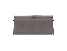 Load image into Gallery viewer, Innovation Living Cubed Queen Size Sofa Bed With Dark Wood Legs 521 Mixed Dance Grey