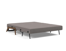 Load image into Gallery viewer, Innovation Living Cubed Queen Size Sofa Bed With Dark Wood Legs 521 Mixed Dance Grey