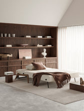 Load image into Gallery viewer, Innovation Living Cubed Queen Size Sofa Bed With Dark Wood Legs 521 Mixed Dance Grey