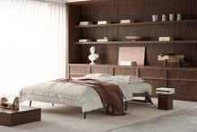 Load image into Gallery viewer, Innovation Living Cubed Queen Size Sofa Bed With Dark Wood Legs 521 Mixed Dance Grey