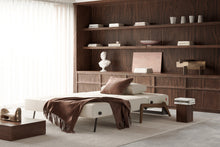 Load image into Gallery viewer, Innovation Living Cubed Queen Size Sofa Bed With Dark Wood Legs 521 Mixed Dance Grey