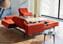 Load image into Gallery viewer, Innovation Living Dublexo Styletto Sofa Bed Dark Wood With Arms 506 Elegance Paprika
