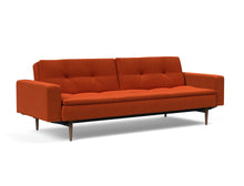 Load image into Gallery viewer, Innovation Living Dublexo Styletto Sofa Bed Dark Wood With Arms 506 Elegance Paprika