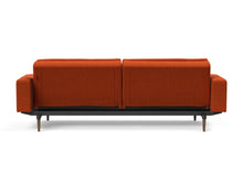 Load image into Gallery viewer, Innovation Living Dublexo Styletto Sofa Bed Dark Wood With Arms 506 Elegance Paprika