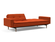 Load image into Gallery viewer, Innovation Living Dublexo Styletto Sofa Bed Dark Wood With Arms 506 Elegance Paprika