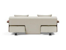 Load image into Gallery viewer, Innovation Living Long Horn Deluxe w/ Wood Arms Stainless Legs w/ Wheels Sleeper Sofa