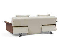 Load image into Gallery viewer, Innovation Living Long Horn Deluxe w/ Wood Arms Stainless Legs w/ Wheels Sleeper Sofa