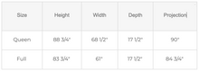 Load image into Gallery viewer, Wall Bed Dimensions