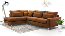 Load image into Gallery viewer, Brown Sectional Sofa FLORA