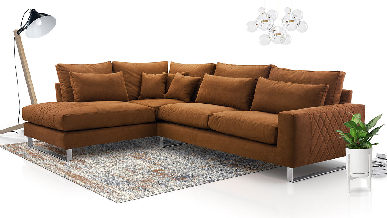 Brown Sectional Sofa FLORA