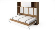 Load image into Gallery viewer, Invento Horizontal Wall Bed, European Twin Size with a cabinet on top