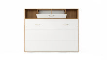 Load image into Gallery viewer, Invento Horizontal Wall Bed, European Twin Size with a cabinet on top