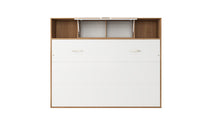 Load image into Gallery viewer, Invento Horizontal Wall Bed, European Full XL Size with a cabinet on top