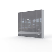 Load image into Gallery viewer, Invento Vertical Wall Bed, European Full XL Size with 2 cabinets