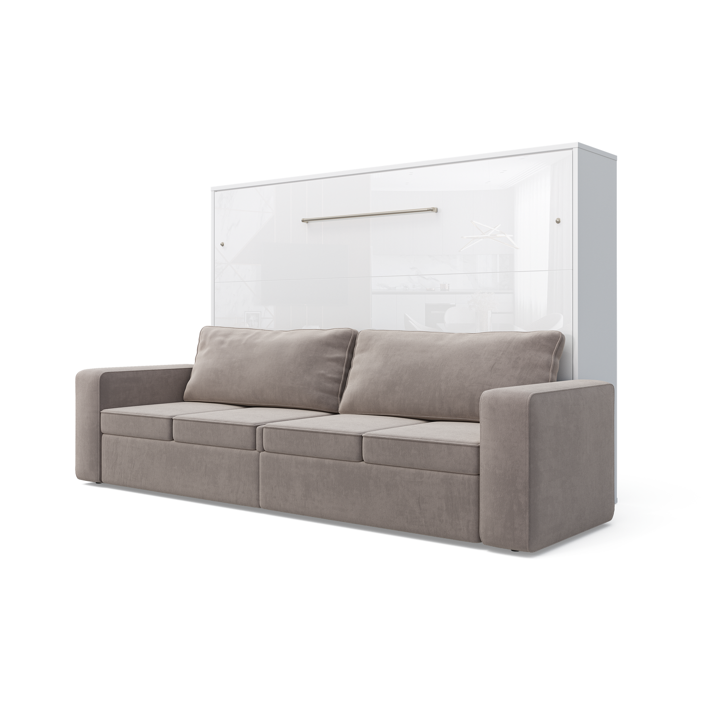 Horizontal Murphy bed INVENTO with a Sofa, European FULL XL