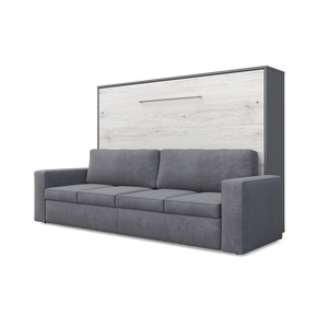 Horizontal Murphy bed INVENTO with a Sofa, European FULL XL