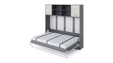 Load image into Gallery viewer, Invento Horizontal Murphy Bed, European Full Size with a cabinet on top