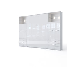 Load image into Gallery viewer, Vertical Wall Bed Invento, European Full Size with 2 cabinets