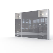 Load image into Gallery viewer, Vertical Wall Bed Invento, European Twin Size with 2 cabinets