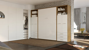 MAXIMA HOUSE Vertical Wall Bed Invento, European Twin Size with 2 cabinets