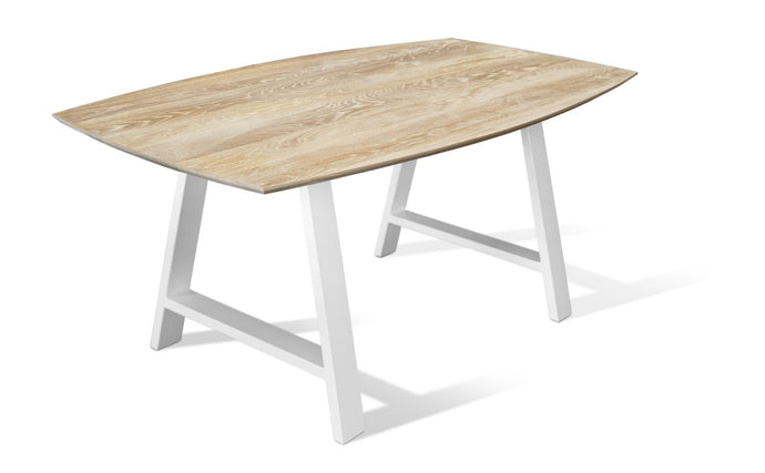 Solid Wood Dining Table with white metal legs KIDRON-A8