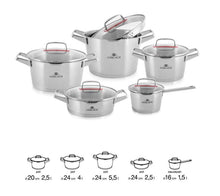 Load image into Gallery viewer, SUPERIOR Stainless Steel Pot Set With Lids 10 pcs