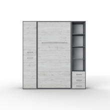 Load image into Gallery viewer, Invento Vertical Wall Bed, European Full XL Size with 2 cabinets