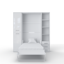 Load image into Gallery viewer, Vertical Murphy Bed Invento, European Queen Size with mattress and 2 storage cabinets