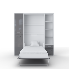 Load image into Gallery viewer, Vertical Murphy Bed Invento, European Queen Size with mattress and 2 storage cabinets