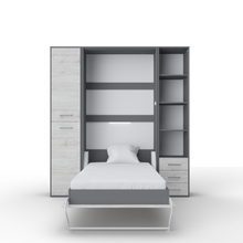 Load image into Gallery viewer, Vertical Murphy Bed Invento, European Queen Size with mattress and 2 storage cabinets