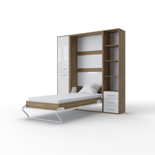 Load image into Gallery viewer, Invento Vertical Wall Bed, European Full XL Size with 2 cabinets