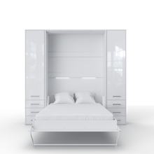 Load image into Gallery viewer, Invento Vertical Wall Bed, European Full XL Size with 2 cabinets