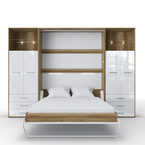 Vertical Murphy Bed Invento , European Full XL with 2 cabinets