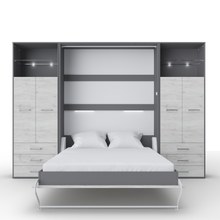 Load image into Gallery viewer, Vertical Murphy Bed Invento , European Full XL with 2 cabinets