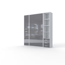 Load image into Gallery viewer, Invento Vertical Wall Bed, European Full XL Size with 2 cabinets