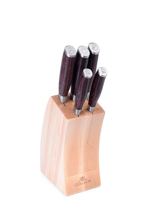 DECO WOOD 6 Piece Knife Block Set