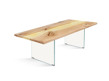 Load image into Gallery viewer, Solid Wood Dining Table BANUR-GL with polymer resin