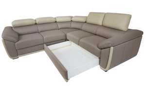 Right facing Sleeper Sectional Sofa CADIZ with storage