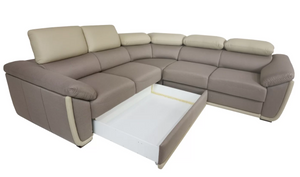 Left facing Sleeper Sectional Sofa with Bedding storage, CADIZ