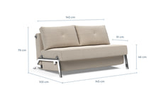 Load image into Gallery viewer, Innovation Living CUBED CHROME SOFA BED, FULL SIZE (55"x79")