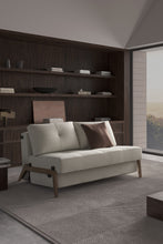 Load image into Gallery viewer, Innovation Living CUBED DARK WOOD SOFA BED, FULL SIZE (55"x79")